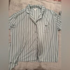 Green/White 3 piece PJ Set - Short Sleeve Top with matching shorts & pants NWOT